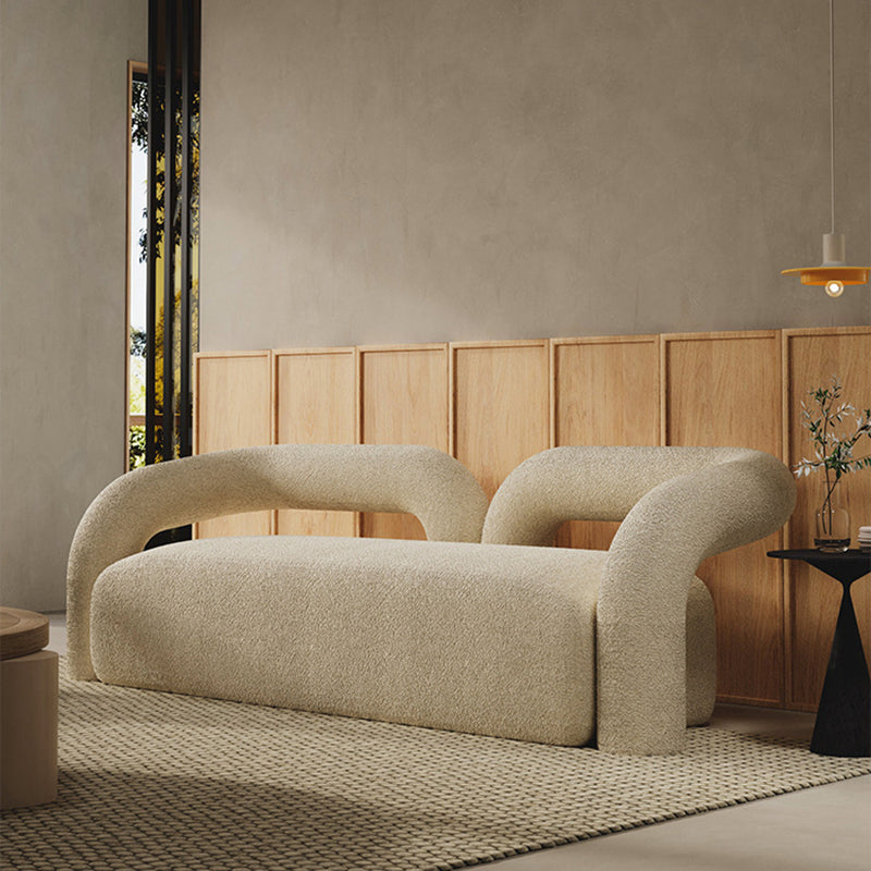 Hedendaagse stijl gebogen bankverklaring Tuxedo Arm Sofa in wit