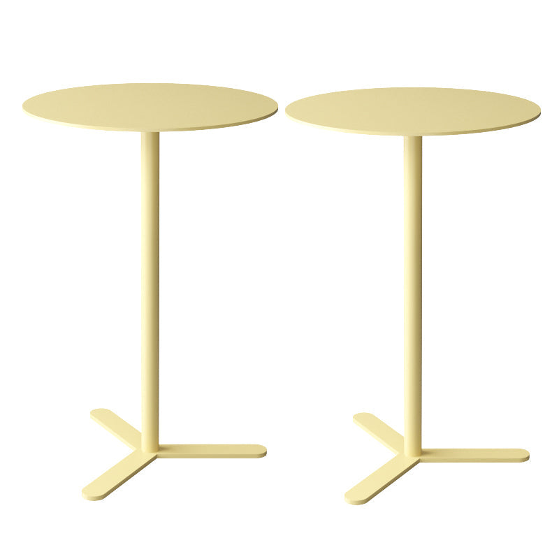 Mid-Century Metal Side End Table Pedestal Corner Table for Living Room