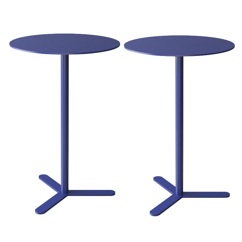 Mid-Century Metal Side End Table Pedestal Corner Table for Living Room