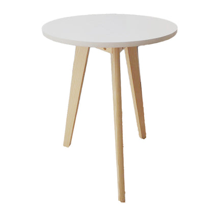27.56" Tall Round Wood Side Table Contemporary Tri Pin End Table Natural Wood White 1 Clearhalo 'Coffee & Accent Tables' 'End & Side Tables' 'end_side_tables' 'furn' 'furn_end_side_tables' 'Furniture' 'Living Room Furniture' 6084702