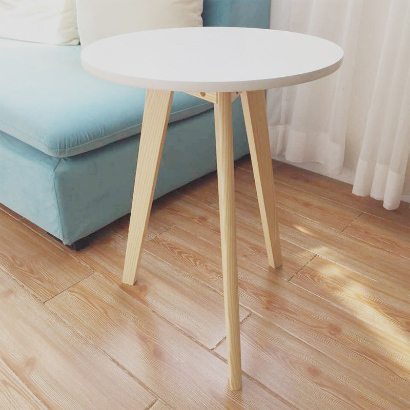 27.56" Tall Round Wood Side Table Contemporary Tri Pin End Table Clearhalo 'Coffee & Accent Tables' 'End & Side Tables' 'end_side_tables' 'furn' 'furn_end_side_tables' 'Furniture' 'Living Room Furniture' 6084708