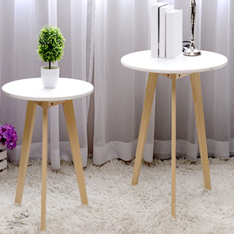 27.56" Tall Round Wood Side Table Contemporary Tri Pin End Table Clearhalo 'Coffee & Accent Tables' 'End & Side Tables' 'end_side_tables' 'furn' 'furn_end_side_tables' 'Furniture' 'Living Room Furniture' 6084720