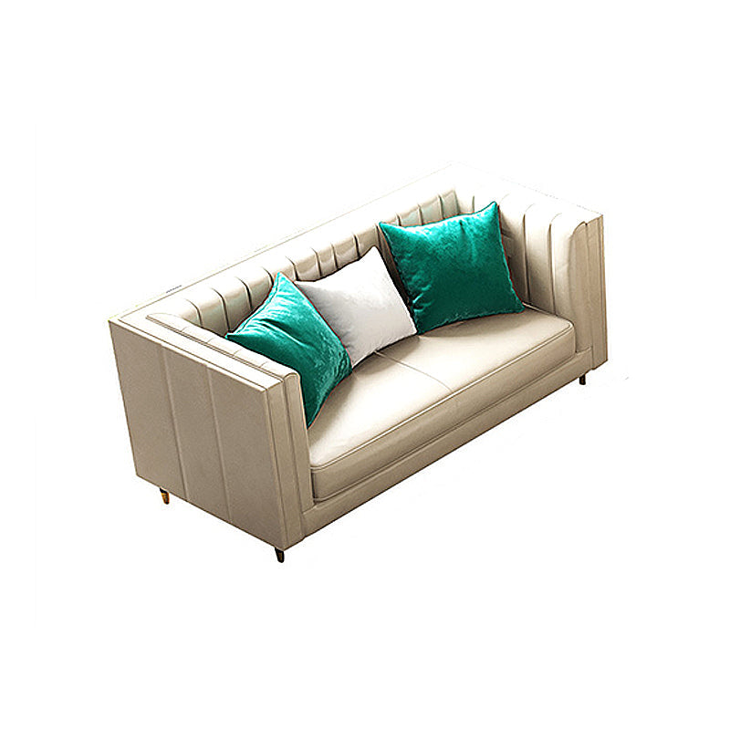 Divano a smoking in pelle genuino di divano standard con schiena contemporanea