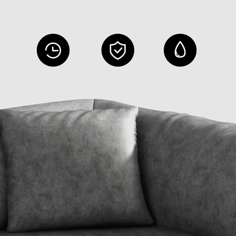 Divano stazionario in pelle grigia/verde divano con smoking a 3 posti con cuscini