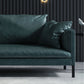 Divano stazionario in pelle grigia/verde divano con smoking a 3 posti con cuscini