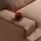 Brown Recessed Arm Sofa Contemporary 3/4-seater Suede Seating