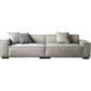 Genuine Leather Square Arm Sofa Contemporary Standard Sofa with 3 Pillows