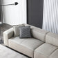Genuine Leather Square Arm Sofa Contemporary Standard Sofa with 3 Pillows