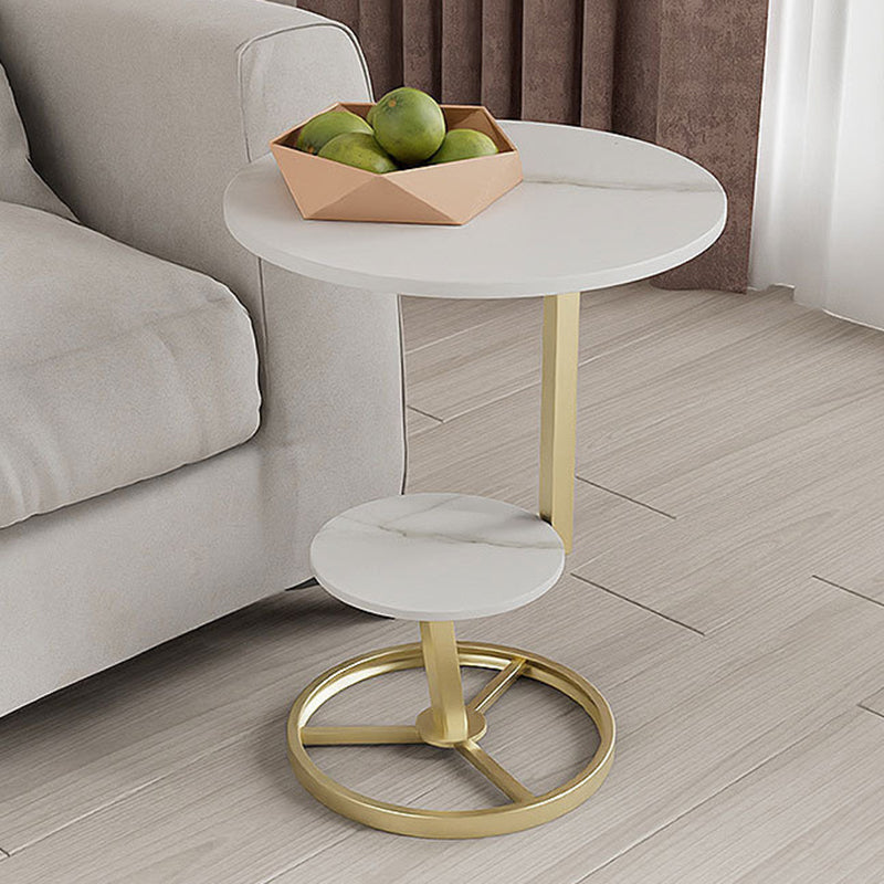 Modern Double Tier Side End Table Round Corner Table for Living Room Clearhalo 'Coffee & Accent Tables' 'End & Side Tables' 'end_side_tables' 'furn' 'furn_end_side_tables' 'Furniture' 'Living Room Furniture' 6084970