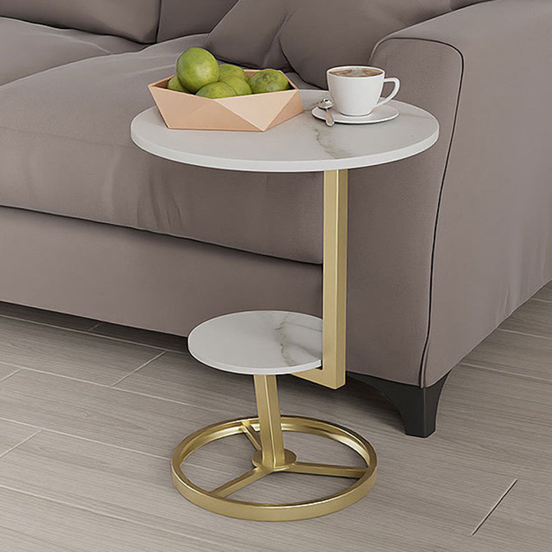 Modern Double Tier Side End Table Round Corner Table for Living Room Clearhalo 'Coffee & Accent Tables' 'End & Side Tables' 'end_side_tables' 'furn' 'furn_end_side_tables' 'Furniture' 'Living Room Furniture' 6084974