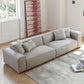 Modern 3/4-seater Leather Sofa Stationary Square Arm Sofa in Gray