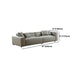 Modern 3/4-seater Leather Sofa Stationary Square Arm Sofa in Gray