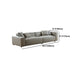 Modern 3/4-seater Leather Sofa Stationary Square Arm Sofa in Gray