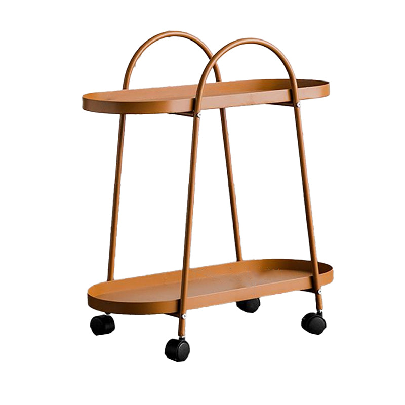 Mesa lateral de mediados de siglo con estantes de metal bandeja geométrica mesa de esquina superior