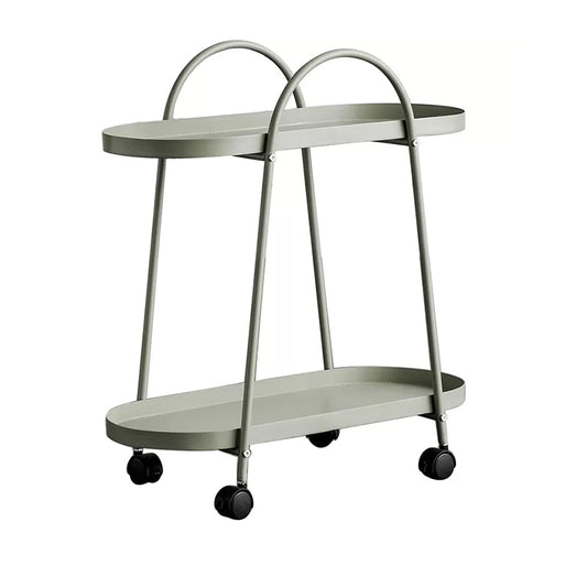 Mid-Century Side Table with Metal Shelves Geometric Tray Top Corner Table