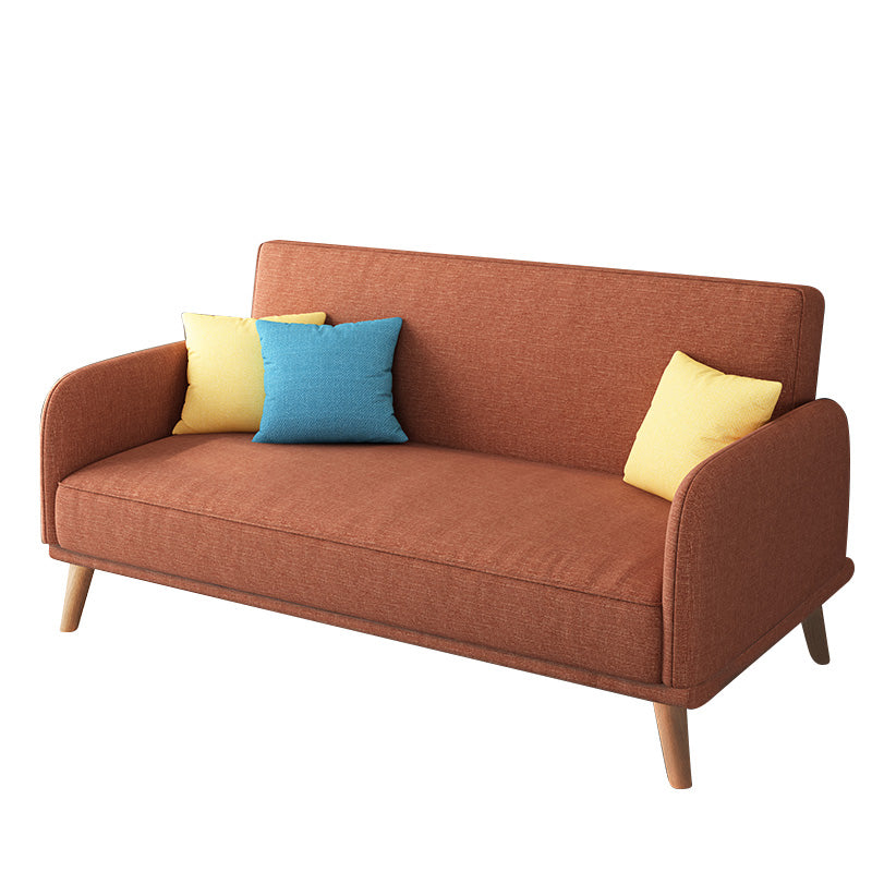 31.5" H Contemporary Cotton Blend Square Arm Convertible Sofa Clearhalo 'furn' 'furn_sofas' 'Furniture' 'Living Room Furniture' 'Sofa' 'sofas' 6085149
