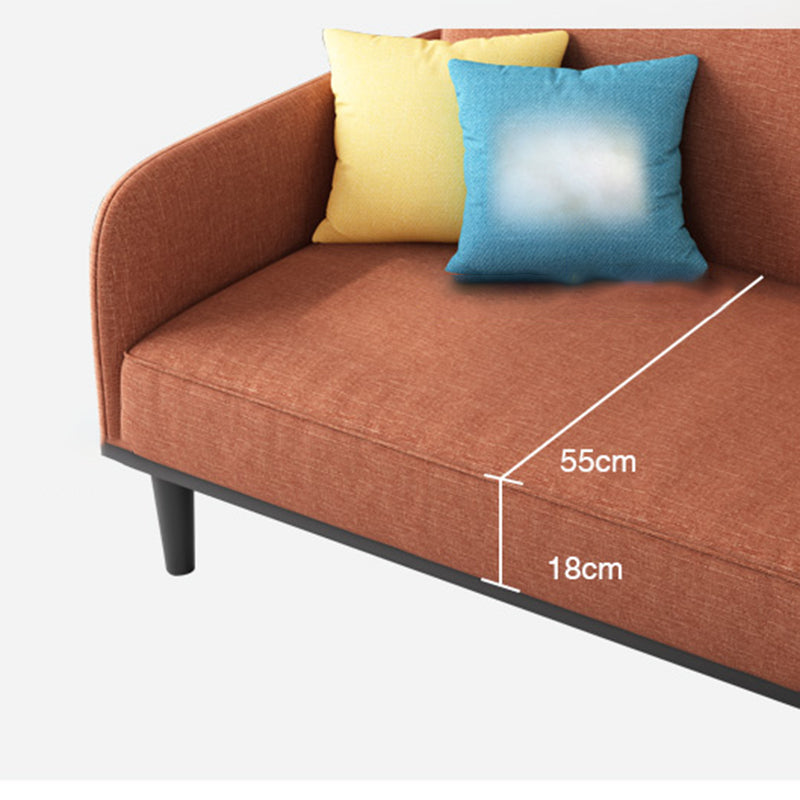 31.5" H Contemporary Cotton Blend Square Arm Convertible Sofa Clearhalo 'furn' 'furn_sofas' 'Furniture' 'Living Room Furniture' 'Sofa' 'sofas' 6085151