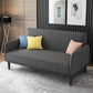31.5" H Contemporary Cotton Blend Square Arm Convertible Sofa Dark Gray Clearhalo 'furn' 'furn_sofas' 'Furniture' 'Living Room Furniture' 'Sofa' 'sofas' 6085153