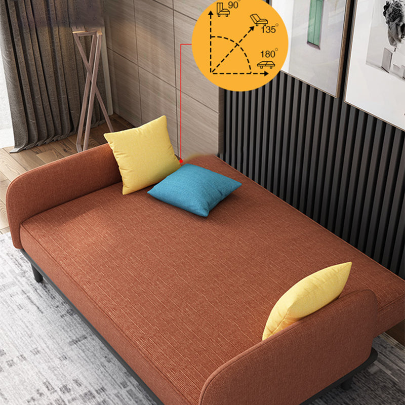 31.5" H Contemporary Cotton Blend Square Arm Convertible Sofa Clearhalo 'furn' 'furn_sofas' 'Furniture' 'Living Room Furniture' 'Sofa' 'sofas' 6085154