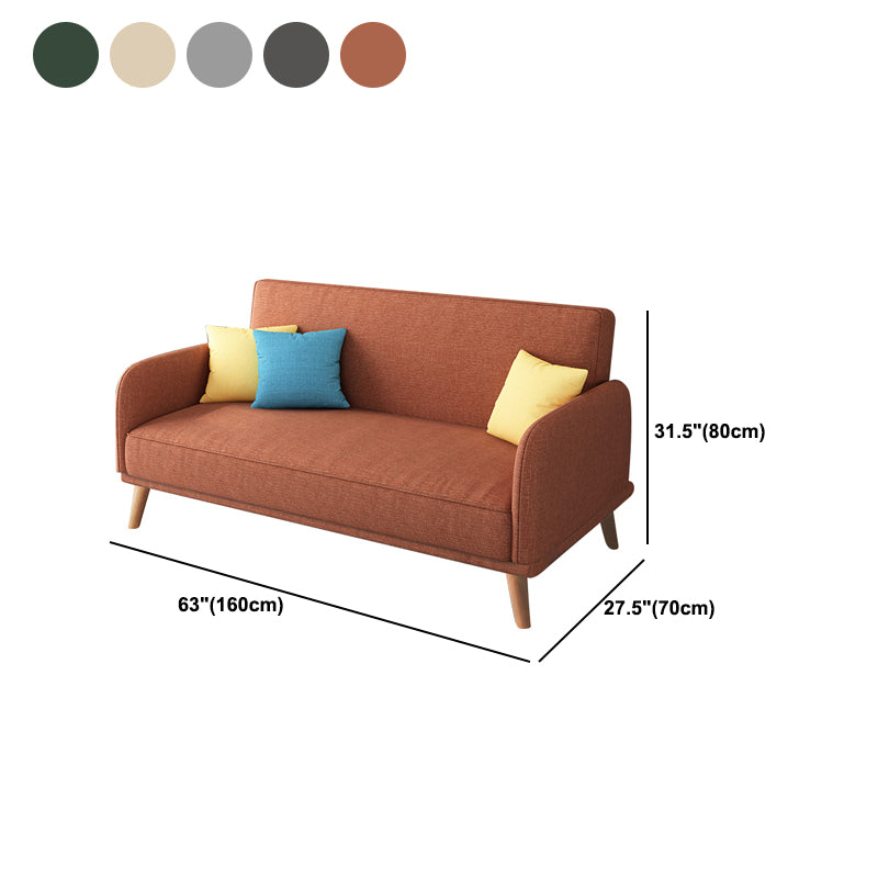 31.5" H Contemporary Cotton Blend Square Arm Convertible Sofa Clearhalo 'furn' 'furn_sofas' 'Furniture' 'Living Room Furniture' 'Sofa' 'sofas' 6085155