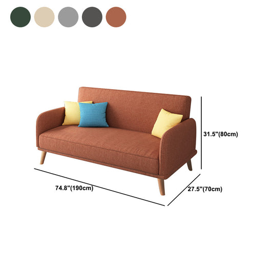 31.5" H Contemporary Cotton Blend Square Arm Convertible Sofa Clearhalo 'furn' 'furn_sofas' 'Furniture' 'Living Room Furniture' 'Sofa' 'sofas' 6085156