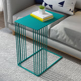 Mesa lateral rectangular de mediados de siglo C de metal C, 23.2 "de alto