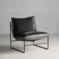 Genuine Leather Armless Chair 33.07" Wide Chair for Living Room