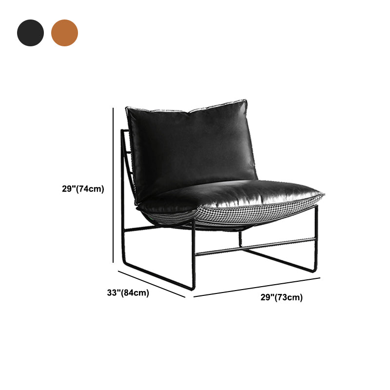 Genuine Leather Armless Chair 33.07" Wide Chair for Living Room