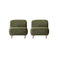 Corduroy 25.98" Wide Armless Chair Basic Four Leg Chair for Living Room Green 2 Piece Set Clearhalo 'Accent Chairs' 'accent_chairs' 'Chairs & Seating' 'furn' 'furn_accent_chairs' 'Furniture' 'Living Room Furniture' 6085220