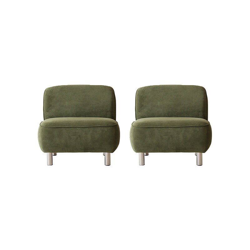 Corduroy 25.98" Wide Armless Chair Basic Four Leg Chair for Living Room Green 2 Piece Set Clearhalo 'Accent Chairs' 'accent_chairs' 'Chairs & Seating' 'furn' 'furn_accent_chairs' 'Furniture' 'Living Room Furniture' 6085220