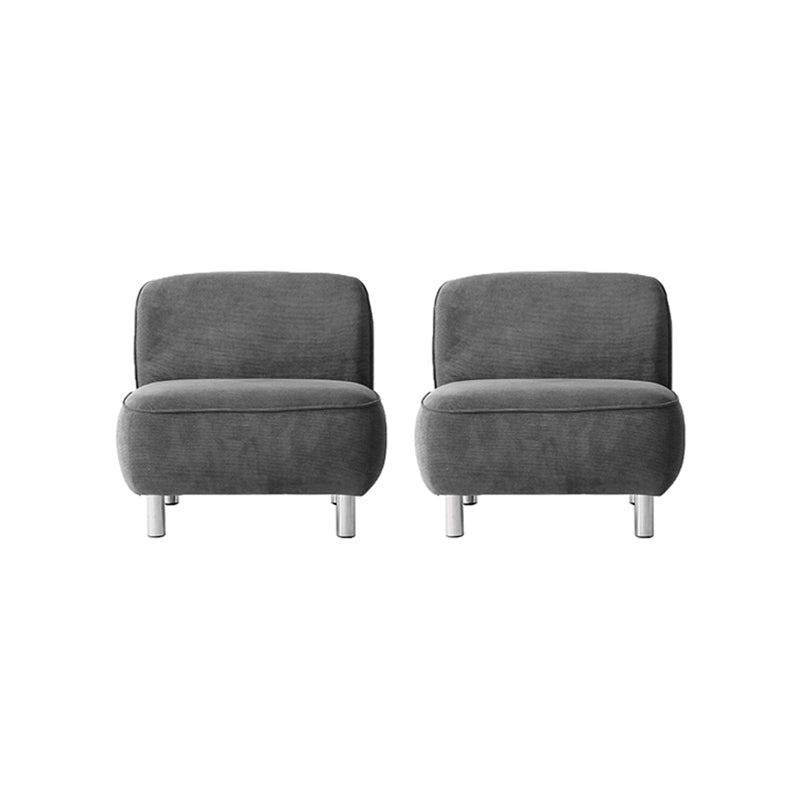 Corduroy 25.98" Wide Armless Chair Basic Four Leg Chair for Living Room Dark Gray 2 Piece Set Clearhalo 'Accent Chairs' 'accent_chairs' 'Chairs & Seating' 'furn' 'furn_accent_chairs' 'Furniture' 'Living Room Furniture' 6085223