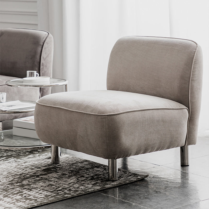 Corduroy 25.98" Wide Armless Chair Basic Four Leg Chair for Living Room Clearhalo 'Accent Chairs' 'accent_chairs' 'Chairs & Seating' 'furn' 'furn_accent_chairs' 'Furniture' 'Living Room Furniture' 6085225