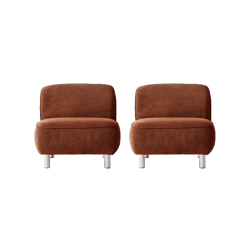 Corduroy 25.98" Wide Armless Chair Basic Four Leg Chair for Living Room Red Brown 2 Piece Set Clearhalo 'Accent Chairs' 'accent_chairs' 'Chairs & Seating' 'furn' 'furn_accent_chairs' 'Furniture' 'Living Room Furniture' 6085226