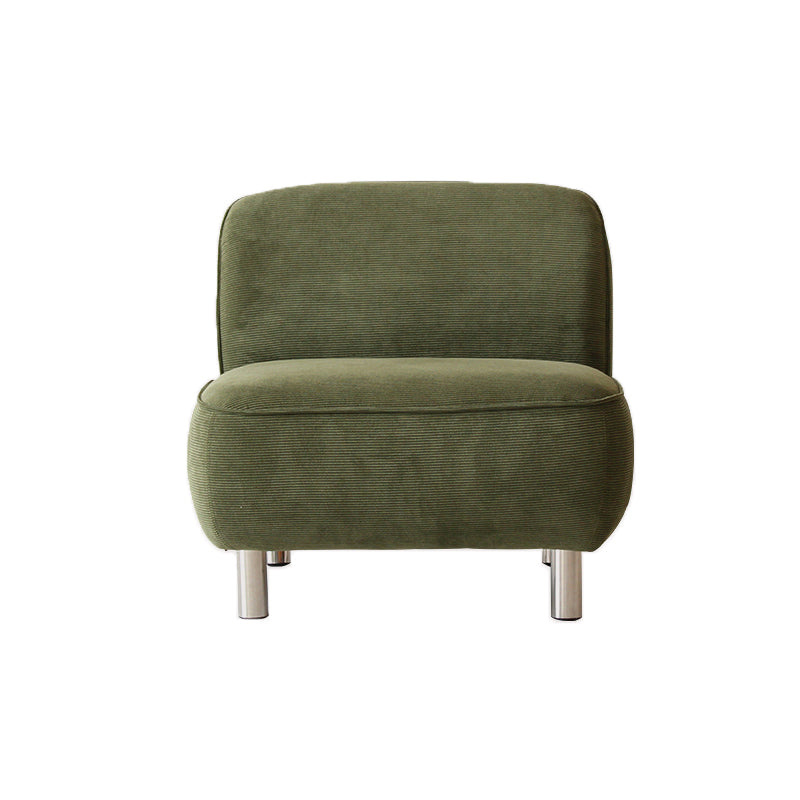 Corduroy 25.98" Wide Armless Chair Basic Four Leg Chair for Living Room Green 1 Piece Clearhalo 'Accent Chairs' 'accent_chairs' 'Chairs & Seating' 'furn' 'furn_accent_chairs' 'Furniture' 'Living Room Furniture' 6085227