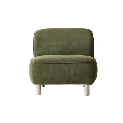 Corduroy 25.98" Wide Armless Chair Basic Four Leg Chair for Living Room Green 1 Piece Clearhalo 'Accent Chairs' 'accent_chairs' 'Chairs & Seating' 'furn' 'furn_accent_chairs' 'Furniture' 'Living Room Furniture' 6085227