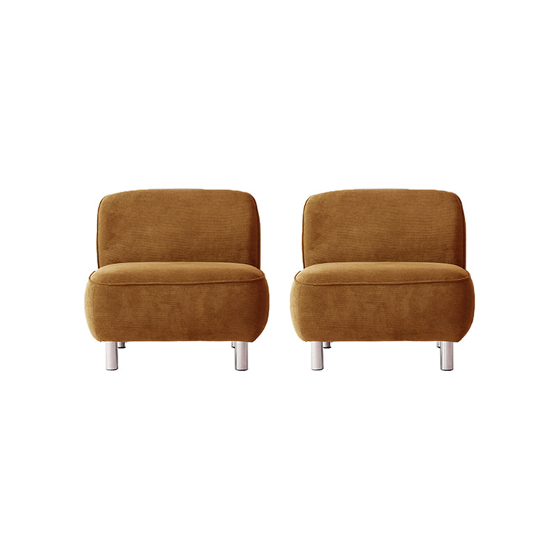 Corduroy 25.98" Wide Armless Chair Basic Four Leg Chair for Living Room Yellow 2 Piece Set Clearhalo 'Accent Chairs' 'accent_chairs' 'Chairs & Seating' 'furn' 'furn_accent_chairs' 'Furniture' 'Living Room Furniture' 6085229