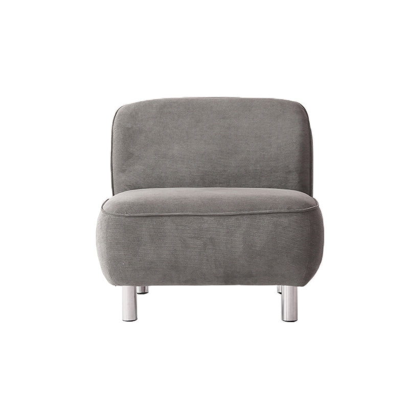 Corduroy 25.98" Wide Armless Chair Basic Four Leg Chair for Living Room Light Gray 1 Piece Clearhalo 'Accent Chairs' 'accent_chairs' 'Chairs & Seating' 'furn' 'furn_accent_chairs' 'Furniture' 'Living Room Furniture' 6085232