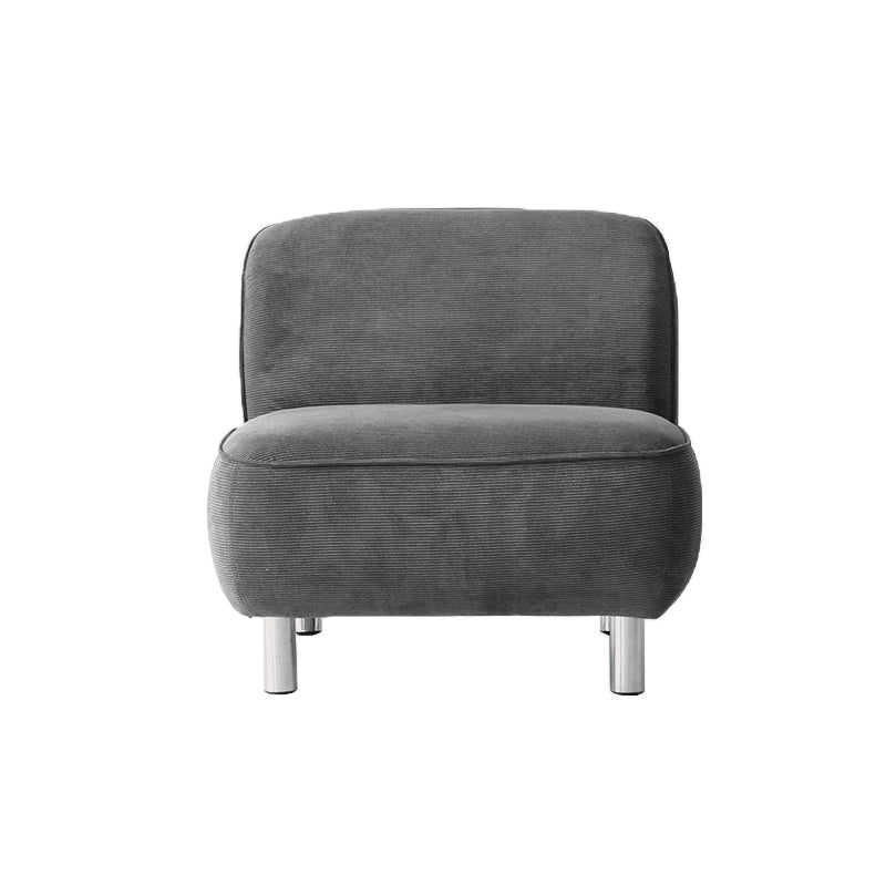 Corduroy 25.98" Wide Armless Chair Basic Four Leg Chair for Living Room Dark Gray 1 Piece Clearhalo 'Accent Chairs' 'accent_chairs' 'Chairs & Seating' 'furn' 'furn_accent_chairs' 'Furniture' 'Living Room Furniture' 6085234
