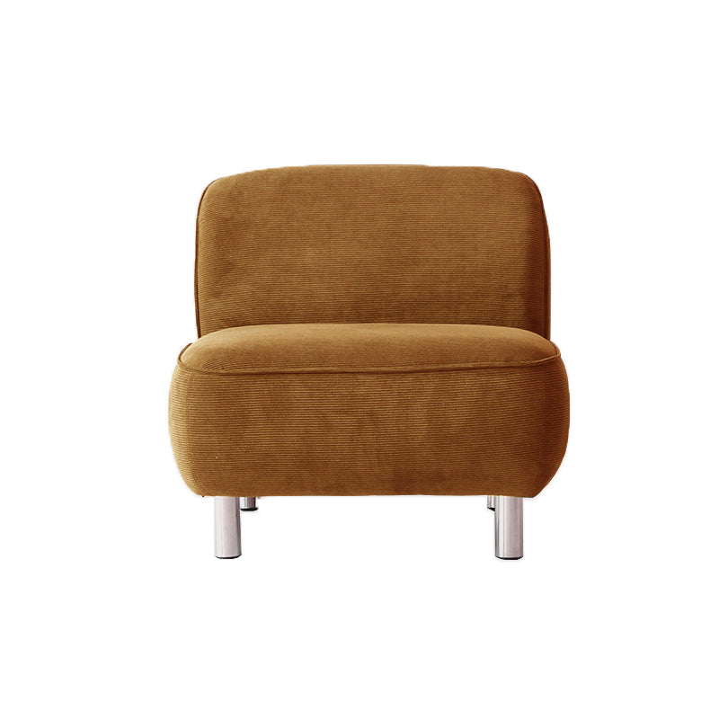 Corduroy 25.98" Wide Armless Chair Basic Four Leg Chair for Living Room Yellow 1 Piece Clearhalo 'Accent Chairs' 'accent_chairs' 'Chairs & Seating' 'furn' 'furn_accent_chairs' 'Furniture' 'Living Room Furniture' 6085239