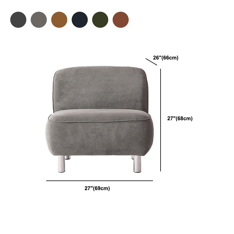 Corduroy 25.98" Wide Armless Chair Basic Four Leg Chair for Living Room Clearhalo 'Accent Chairs' 'accent_chairs' 'Chairs & Seating' 'furn' 'furn_accent_chairs' 'Furniture' 'Living Room Furniture' 6085240