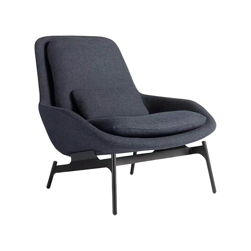 Linen Armless Chair 29.52" Wide Accent Chair with Cushion Back for Living Room Dark Gray 1 Piece Clearhalo 'Accent Chairs' 'accent_chairs' 'Chairs & Seating' 'furn' 'furn_accent_chairs' 'Furniture' 'Living Room Furniture' 6085278