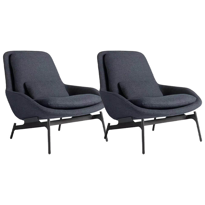 Linen Armless Chair 29.52" Wide Accent Chair with Cushion Back for Living Room Dark Gray 2 Piece Set Clearhalo 'Accent Chairs' 'accent_chairs' 'Chairs & Seating' 'furn' 'furn_accent_chairs' 'Furniture' 'Living Room Furniture' 6085279