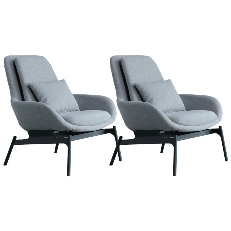 Linen Armless Chair 29.52" Wide Accent Chair with Cushion Back for Living Room Gray-White 2 Piece Set Clearhalo 'Accent Chairs' 'accent_chairs' 'Chairs & Seating' 'furn' 'furn_accent_chairs' 'Furniture' 'Living Room Furniture' 6085283