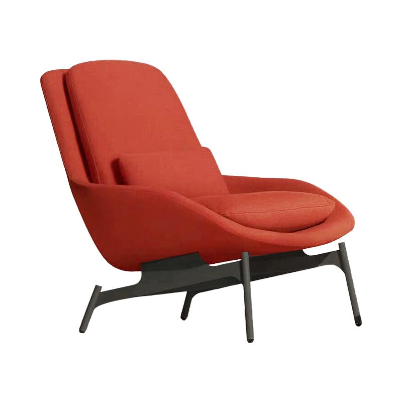 Linen Armless Chair 29.52" Wide Accent Chair with Cushion Back for Living Room Orange-Red 1 Piece Clearhalo 'Accent Chairs' 'accent_chairs' 'Chairs & Seating' 'furn' 'furn_accent_chairs' 'Furniture' 'Living Room Furniture' 6085285