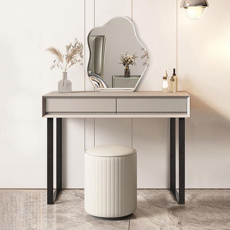 Grau/Weiß 15,74 "W x 29.521" H mit Schubladen zeitgenössischer Make -up -Tisch