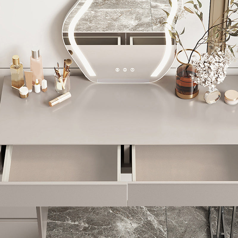 Grau/Weiß 15,74 "W x 29.521" H mit Schubladen zeitgenössischer Make -up -Tisch