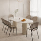 Modern Double Pedestal Dining Table Stone Dinner Table in White