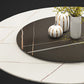 Contemporary Style Round Dining Table Steel Pedestal Base Table for Room Clearhalo 'Dining Tables & Seating' 'Dining Tables' 'dining_table' 'furn' 'furn_dining_table' 'Furniture' 'Kitchen & Dining Furniture' 6085376