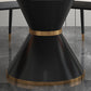 Contemporary Style Round Dining Table Steel Pedestal Base Table for Room Clearhalo 'Dining Tables & Seating' 'Dining Tables' 'dining_table' 'furn' 'furn_dining_table' 'Furniture' 'Kitchen & Dining Furniture' 6085377
