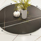 Contemporary Style Round Dining Table Steel Pedestal Base Table for Room Clearhalo 'Dining Tables & Seating' 'Dining Tables' 'dining_table' 'furn' 'furn_dining_table' 'Furniture' 'Kitchen & Dining Furniture' 6085379